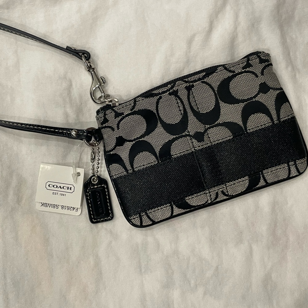 Coach coin wallet NEW WITH TAGS black and grey y2k OBO - Picture 7 of 7